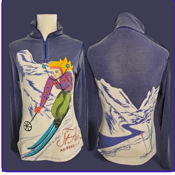 Blue Graphic Ski Jacket Base Layer Neve - Picture 2 of 4